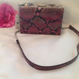 NWT BCBGeneration Pink Snakeskin Print Handbag
